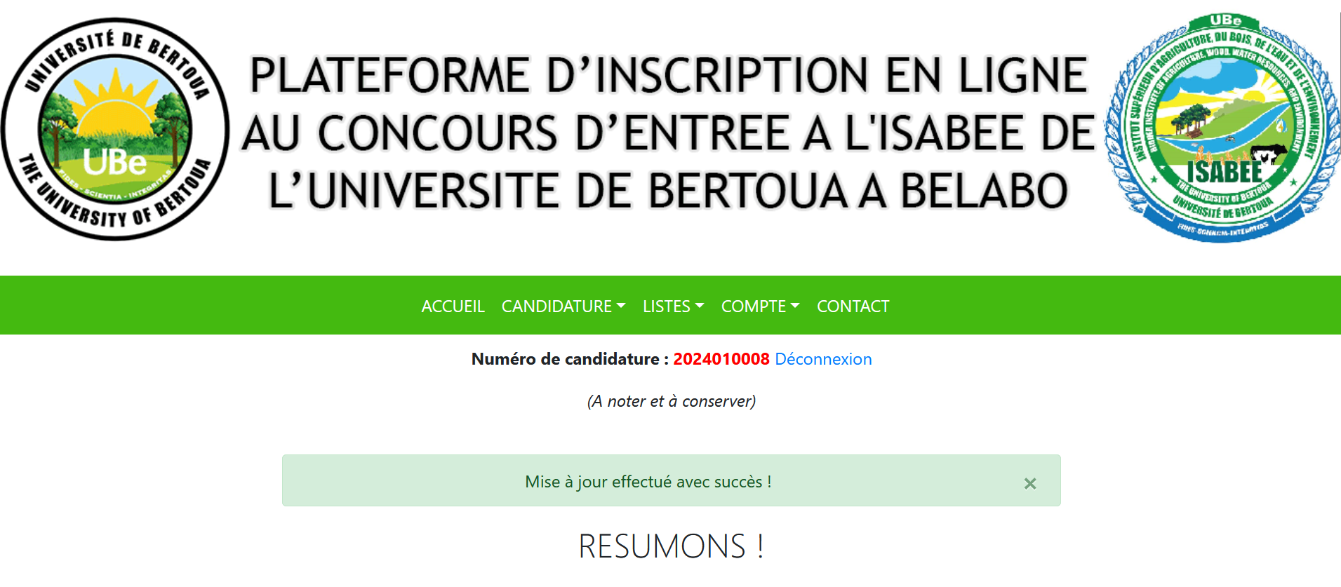 Mise à jour OK